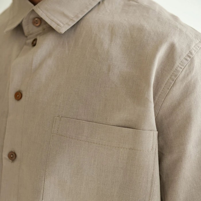Рубашка мужская, цвет бежевый, размер 56 65676