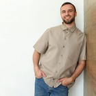 Рубашка мужская, цвет бежевый, размер 58 - Фото 1