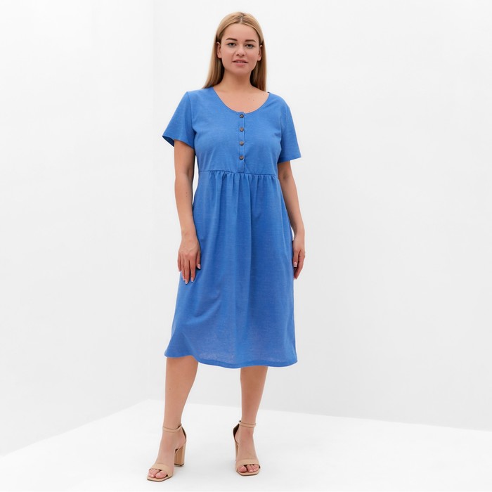 Платье женское , цвет голубой, размер 52