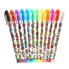 Набор гелевых ручек Calligrata, 12 цветов, металлик, узел 0.5 мм, корпус с рисунком, в блистере на кнопке - Фото 12