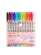 Набор гелевых ручек Calligrata, 12 цветов, металлик, узел 0.5 мм, корпус с рисунком, в блистере на кнопке - Фото 14