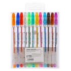 Набор гелевых ручек Calligrata, 12 цветов, металлик, узел 0.5 мм, корпус с рисунком, в блистере на кнопке - Фото 9