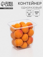 Контейнер одноразовый «Южуралпак», пластик, 500 мл, 11.2×8.6×10.5 см, прозрачный - Фото 1