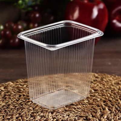 Контейнер одноразовый «Южуралпак», КР-12, пластик, 500 мл, 11.2×8.6×10.5 см, прозрачный
