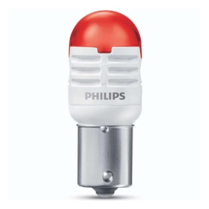 Лампа Philips P21W 12 В, LED (BA15s) 1.75W RED Ultinon Pro3000 LED, 2 шт, 11498U30RB2 - Фото 1