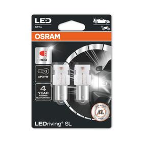 

Лампа Osram P21W 12 В, LED (BA15s) 1.9W Red LEDriving SL, блистер 2 шт 7506DRP-02B