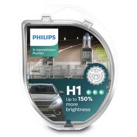 

Лампа Philips H1 12 В, 55W (P14,5s) (+150% света) X-treme Vision Pro150, 2 шт, 12258XVPS2