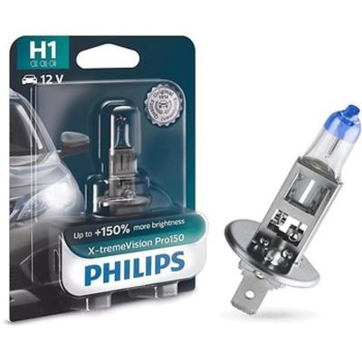 Лампа Philips H1 12 В, 55W (+150% света+) X-treme Vision Pro150, блистер 1 шт, 12258XVPB1