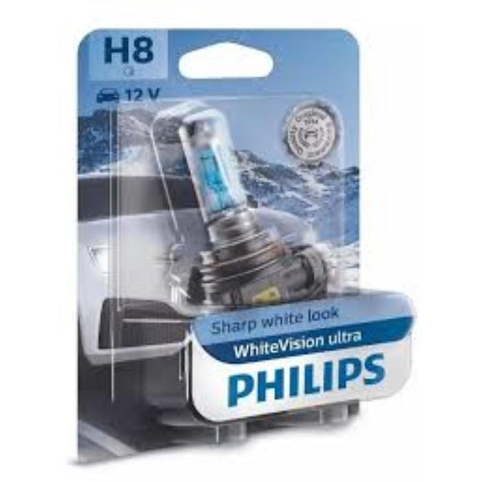 Лампа Philips H8 12 В, 35W (PGJ19-1) (+60%) WhiteVision ultra , блистер 1 шт, 12360WVUB1 - Фото 1