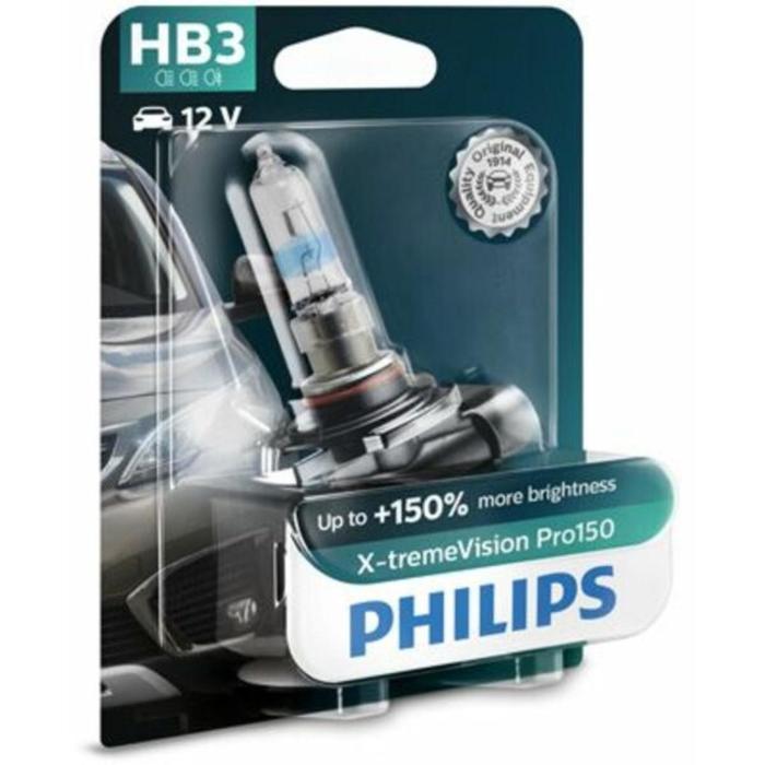 Лампа Philips HB3 12 В, 60W (+150% света) X-treme Vision Pro150, блистер 1 шт, 9005XVPB1 - Фото 1