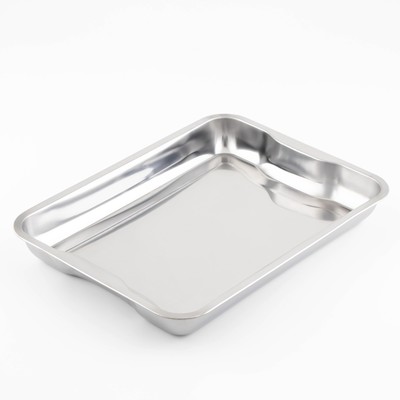 Поднос из нержавеющей стали, 39×29×4,5 см, 430 сталь