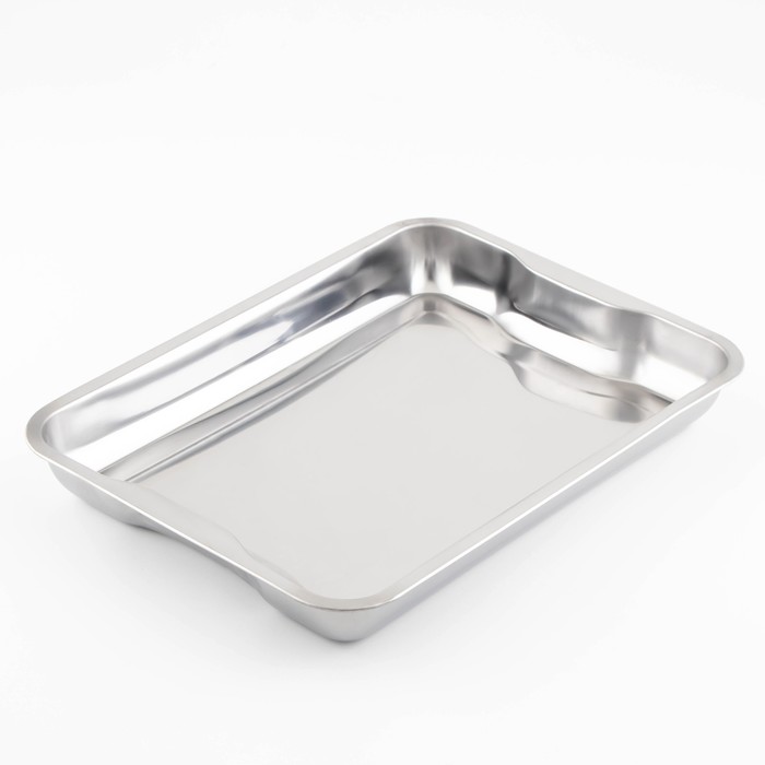 Поднос из нержавеющей стали, 39×29×4,5 см, 430 сталь - Фото 1