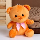 Мягкая игрушка "Мишка" с бантиком, 20 см, цвет коричневый - фото 319924514