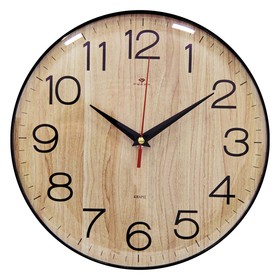 Часы настенные, серия: Классика, "Текстура дерева", плавный ход, d-25 см