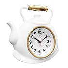 Часы настенные, интерьерные для кухни "Чайник", бесшумные, 27 х 28.5 см, белые - Фото 3