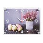 Часы-картина настенные, серия: Кухня, "Яблоки и лаванда", плавный ход, 20 х 30 см - фото 10871939