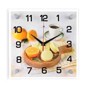 Часы настенные, серия: Кухня, "Сладкое чаепитие", плавный ход, 25 х 25 см