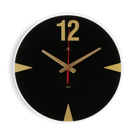 Часы настенные, серия: Интерьер, плавный ход, d-39 см, черные