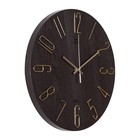 Часы настенные, интерьерные, бесшумные, d-30 см, коричневые - Фото 3