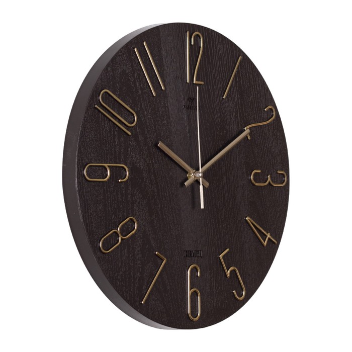 Часы настенные, интерьерные, бесшумные, d-30 см, коричневые - фото 1906347770