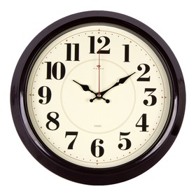 Часы настенные, серия: Классика, плавный ход, d-30 см, темно-коричневые