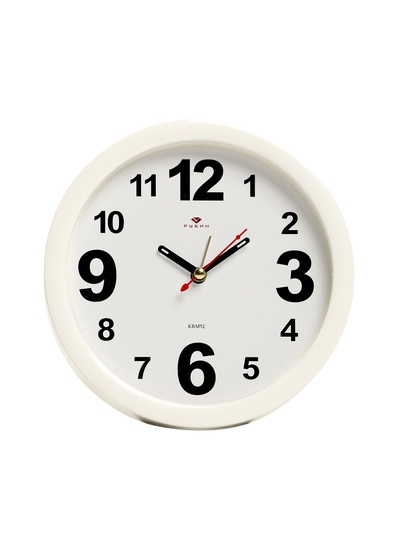 Будильник, часы настольные "Классика", дискретный ход, циферблат 15 см, 16.5 х 16.5 см, АА