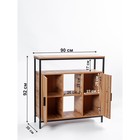 Шкаф-комод Frame, 900×300×910 мм, 2-х дверный, ЛДСП, цвет дуб вотан / чёрный металл - Фото 3