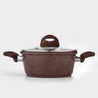Кастрюля Доляна «Брауни», 2 л, d=20 см, h=9 см, стеклянная крышка, антипригарное покрытие, индукция - Фото 2