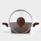 Кастрюля Доляна «Брауни», 2 л, d=20 см, h=9 см, стеклянная крышка, антипригарное покрытие, индукция - Фото 4