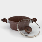 Кастрюля Доляна «Брауни», 2 л, d=20 см, h=9 см, стеклянная крышка, антипригарное покрытие, индукция - Фото 5