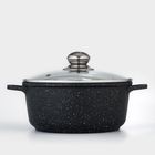 Кастрюля Доляна «Элит», 3.3 л, d=22 см, h=10 см, литые ручки, антипригарное покрытие, литой алюминий, чёрная - Фото 2