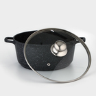 Кастрюля Доляна «Элит», 5.7 л, d=26 см, h=12 см, литые ручки, антипригарное покрытие, литой алюминий, чёрная - Фото 3