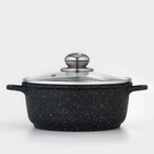 Кастрюля Доляна «Элит», 2 л, d=20 см, h=9 см, литые ручки, антипригарное покрытие, литой алюминий, чёрная - Фото 2