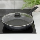 Сковорода Доляна «Элит», d=26 см, литой алюминий, стеклянная крышка, антипригарное покрытие - фото 24253520