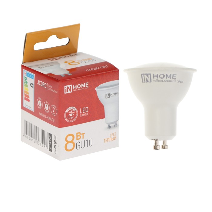 Лампа светодиодная IN HOME LED-JCDRC-VC, 8 Вт, 230 В, GU10, 3000 К, 720 Лм - фото 1907795603