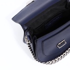 Сумка женская мессенджер TEXTURA на клапане, 17×10×18 см, синяя - Фото 10