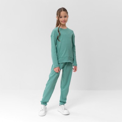 Костюм для девочки (свитшот, брюки) MINAKU, цвет оливы, рост 98 см