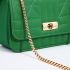 Сумка женская мессенджер на клапане, 18×7×13 см, зелёная - Фото 5