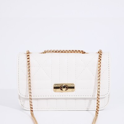 Сумка женская на клапане, цвет белый