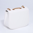 Сумка женская мессенджер на клапане, 18×7×13 см, со стёжкой, белая - Фото 7