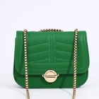 Сумка женская мессенджер на клапане, 18×7×13 см, на цепочке, зелёная - Фото 8