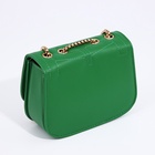 Сумка женская мессенджер на клапане, 18×7×13 см, на цепочке, зелёная - Фото 7