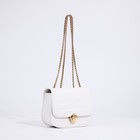 Сумка женская на клапане, белая - Фото 6