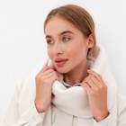 Шарф зимний объемный с кистями MINAKU 210*38+18 см цвет молочный 9630161