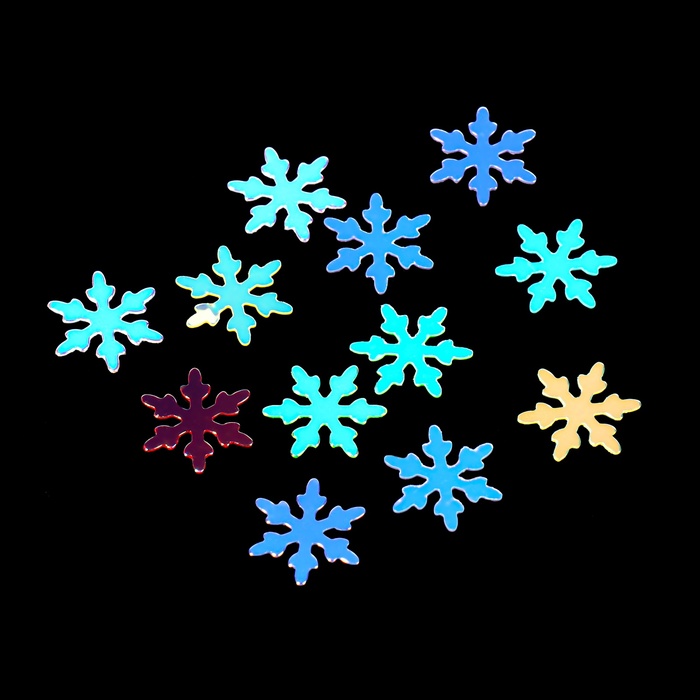 Снежинки-50, металлизированные разноцветные снежинки