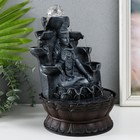 Фонтан настольный с подсветкой «Шива с коброй сидит под фонтаном», от сети, серый, 20.5×20.5×30 см - Фото 2