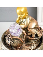 Фонтан настольный с подсветкой «Маленький Будда с мешком», от сети, 16×16×18 см 9680181