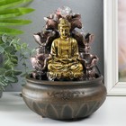 Фонтан настольный с подсветкой "Будда у фонтана с лотосом" 16х16х21 см - Фото 1