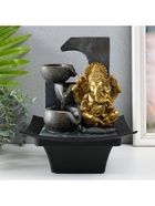 Фонтан настольный с подсветкой «Золотой Ганеша у каменного фонтана», от сети, 20.5×20.5×26 см - Фото 4