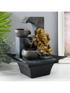 Фонтан настольный с подсветкой «Золотой Ганеша у каменного фонтана», от сети, 20.5×20.5×26 см - Фото 5